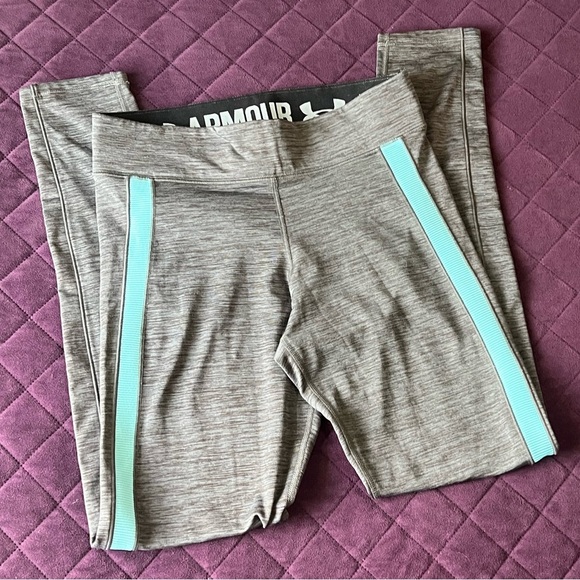 Under Armour Gray and Blue Compression Leggings - Picture 3 of 5